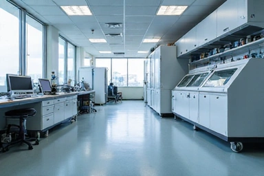 Isang larawan ng laboratoryo na nagpapakita ng mga advanced na kagamitan para sa quality control, na may malinis at propesyonal na setting