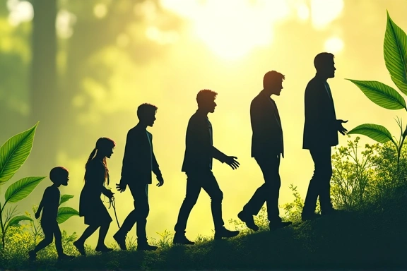 Isang larawan na naglalarawan ng paglago at pag-unlad ng isang negosyo, na may mga natural na elemento at modernong aesthetic