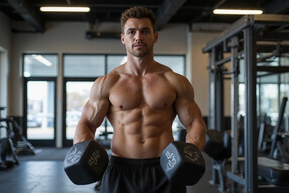 Isang lalaki na nagbubuhat ng weights sa gym, na nagpapahiwatig ng kahalagahan ng pisikal na aktibidad.