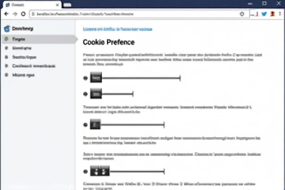 Illustration of browser settings for managing cookie preferences